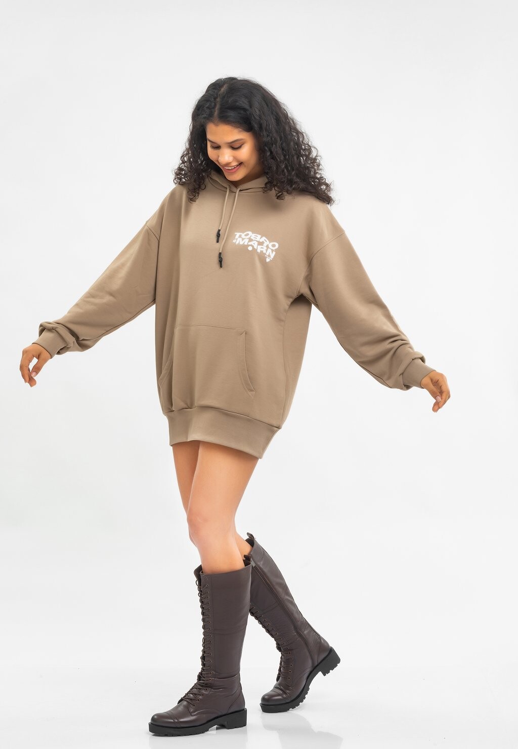 

Толстовка с капюшоном OVERSIZE Tom Barron, серый