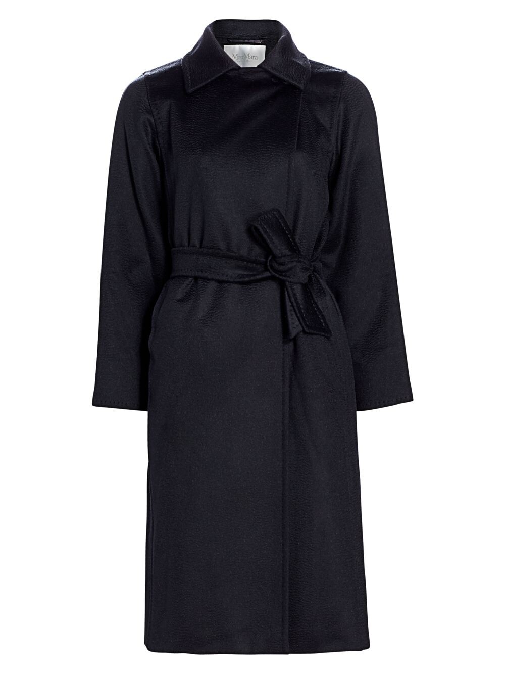 

Пальто с запахом и поясом Manuela Icon из верблюжьей шерсти Max Mara, Черный