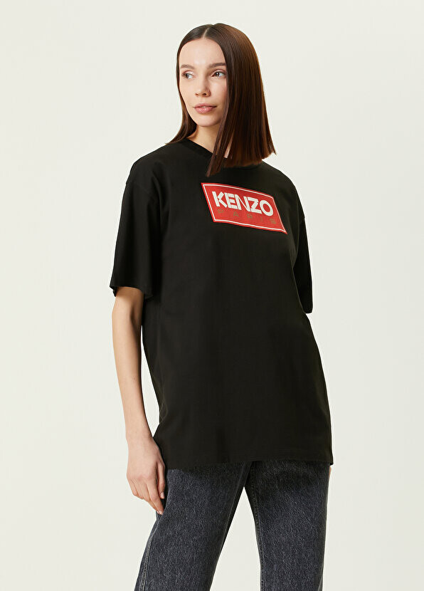 

Черная футболка с круглым вырезом и логотипом Kenzo, Черный