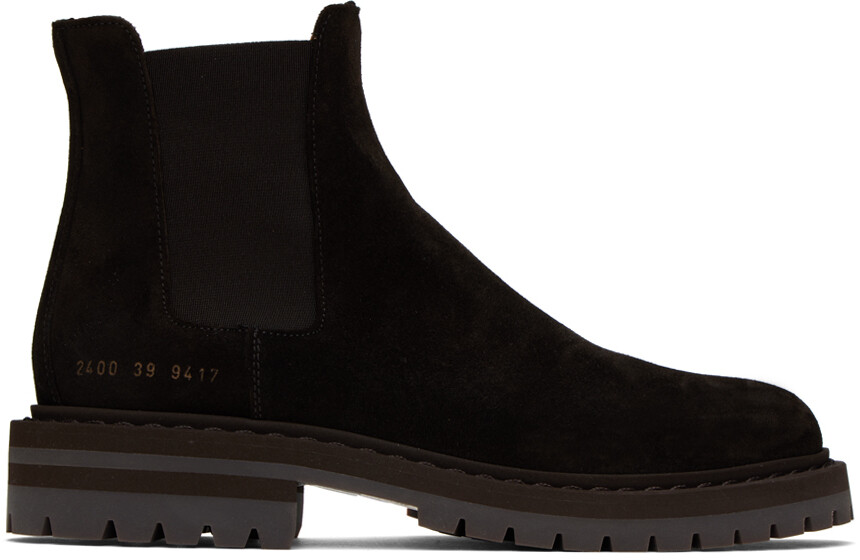 

Common Projects Коричневые ботинки челси с тиснением, Коричневый
