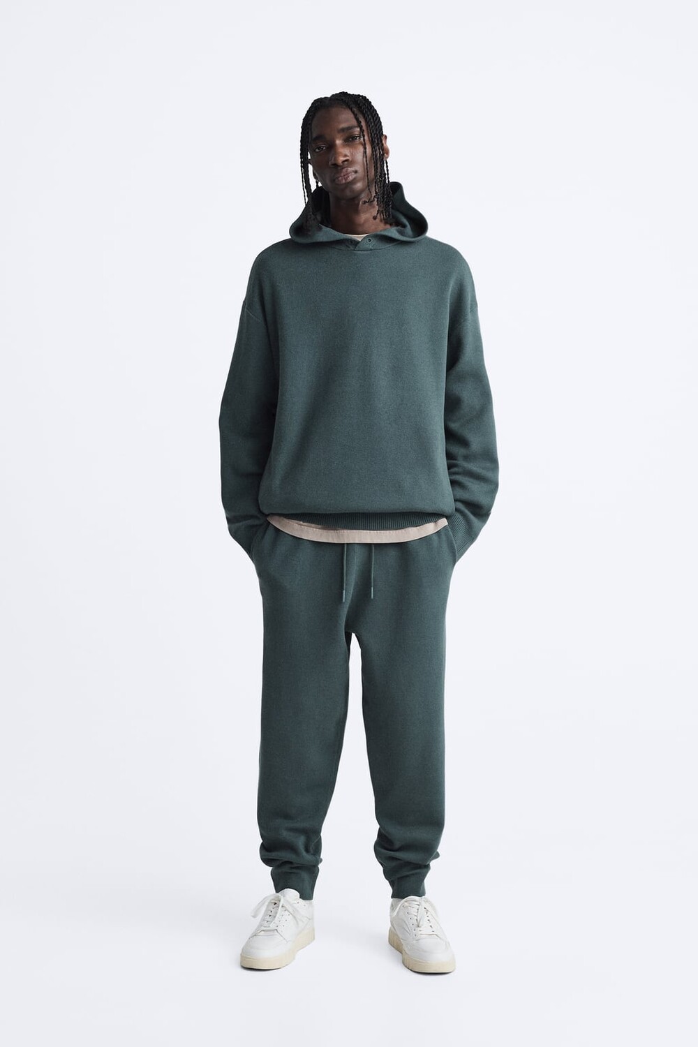 

Трикотажные спортивные брюки ZARA, зеленый