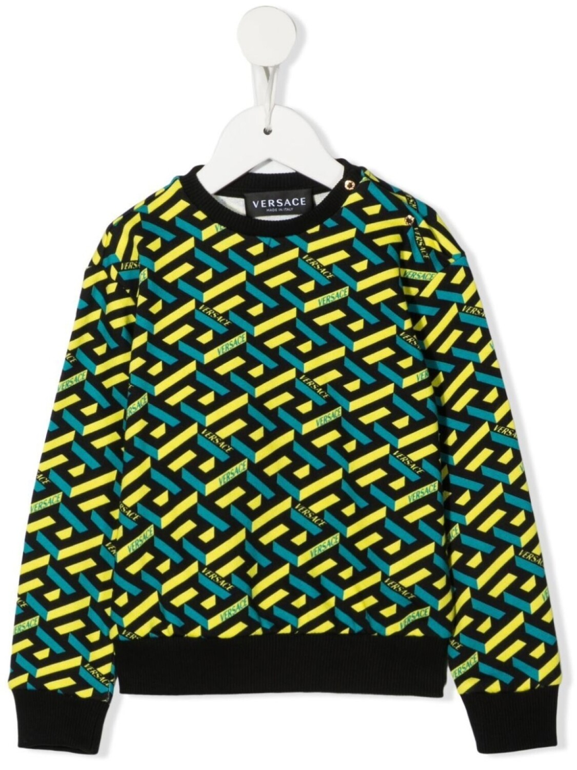

Versace Kids толстовка с геометричным принтом, желтый