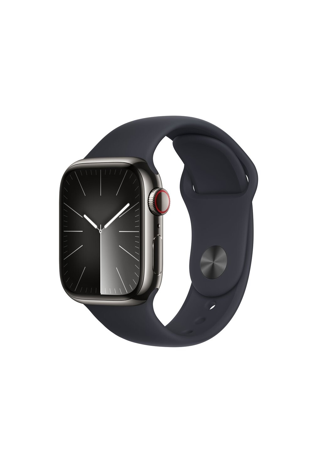 

Умные часы APPLE WATCH SERIES 9 GPS + CELLULAR 41MM M/L, цвет graphite stainless steel case/midnight sport band