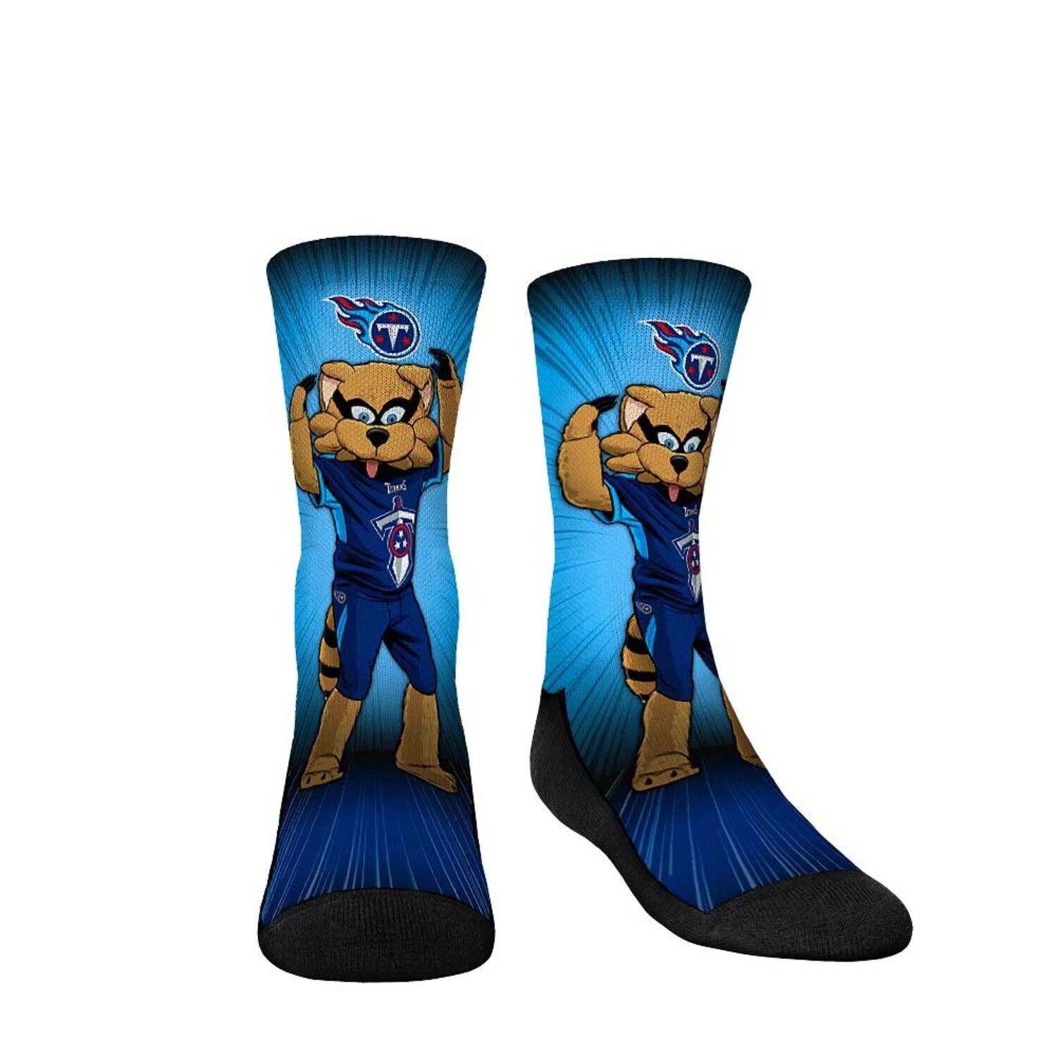 

Молодежные носки Rock Em Носки Tennessee Titans с талисманом Pump Up Crew Unbranded