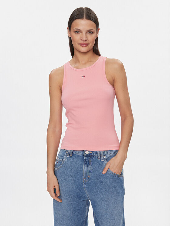 

Топ приталенного кроя Tommy Jeans, розовый