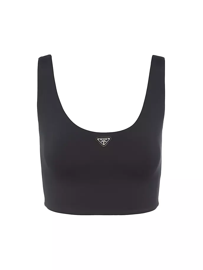 

Топ из эластичного джерси Prada, черный