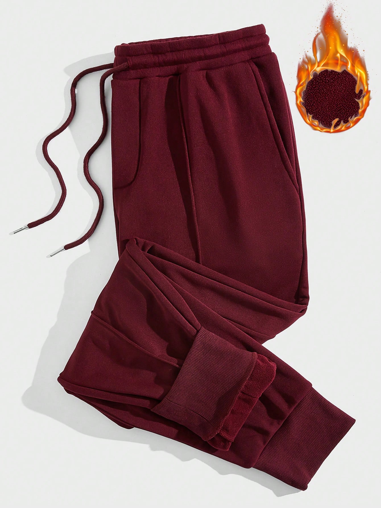 цена Мужские спортивные штаны Manfinity на флисовой подкладке с завязками на талии, бургундия