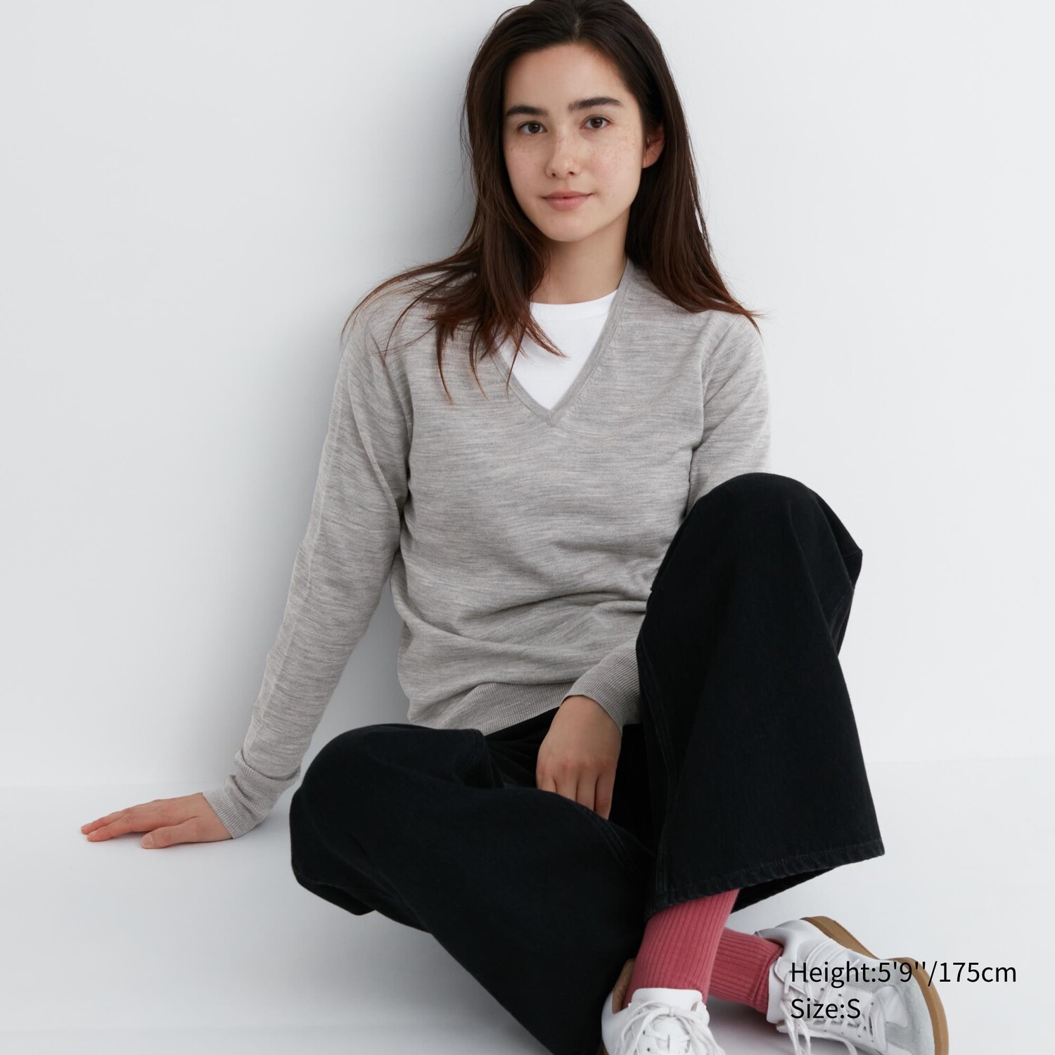 

Свитер Uniqlo женский из шерсти мериноса, серый