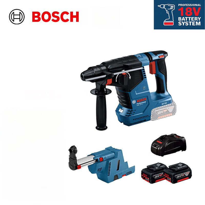 Перфоратор Bosch GBH 187-Li + два аккумулятора, зарядное устройство, пылесборник