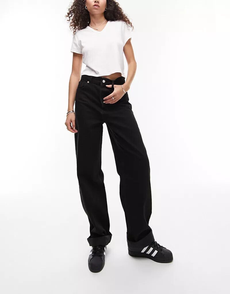 

Черные джинсы оверсайз Topshop