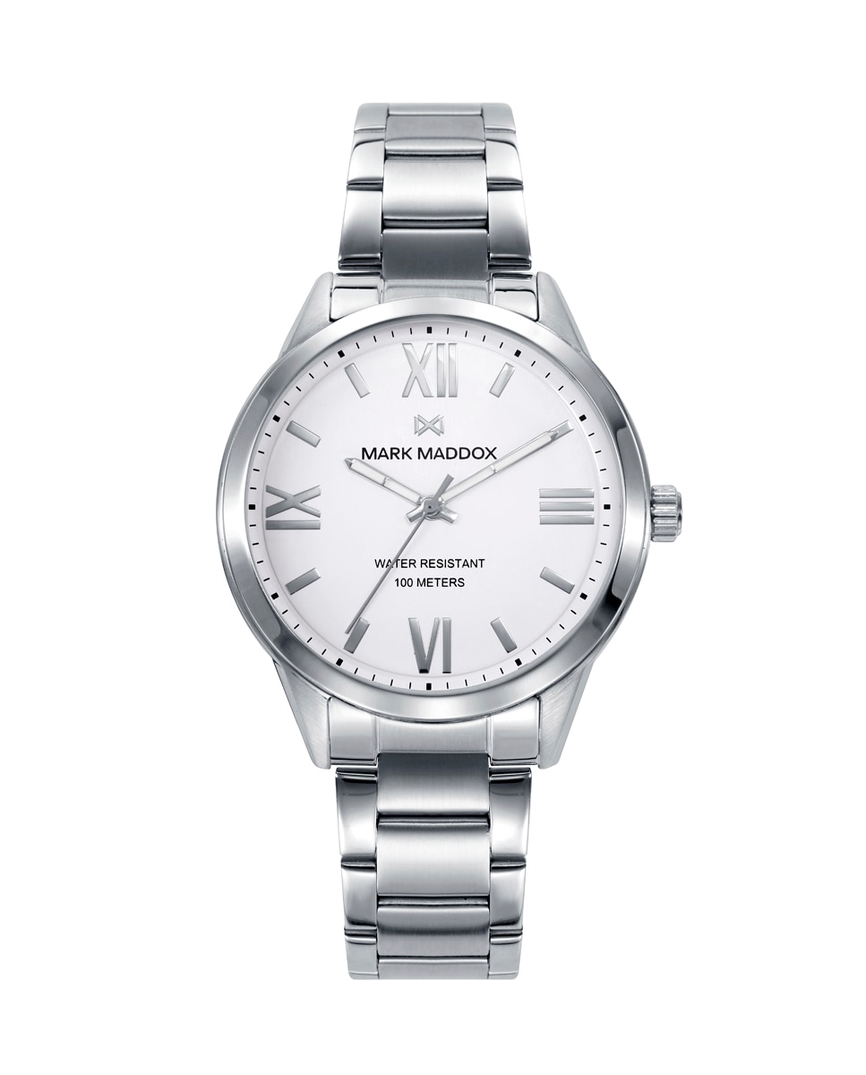 Женские часы Marais из стали с белым циферблатом Mark Maddox, серебро