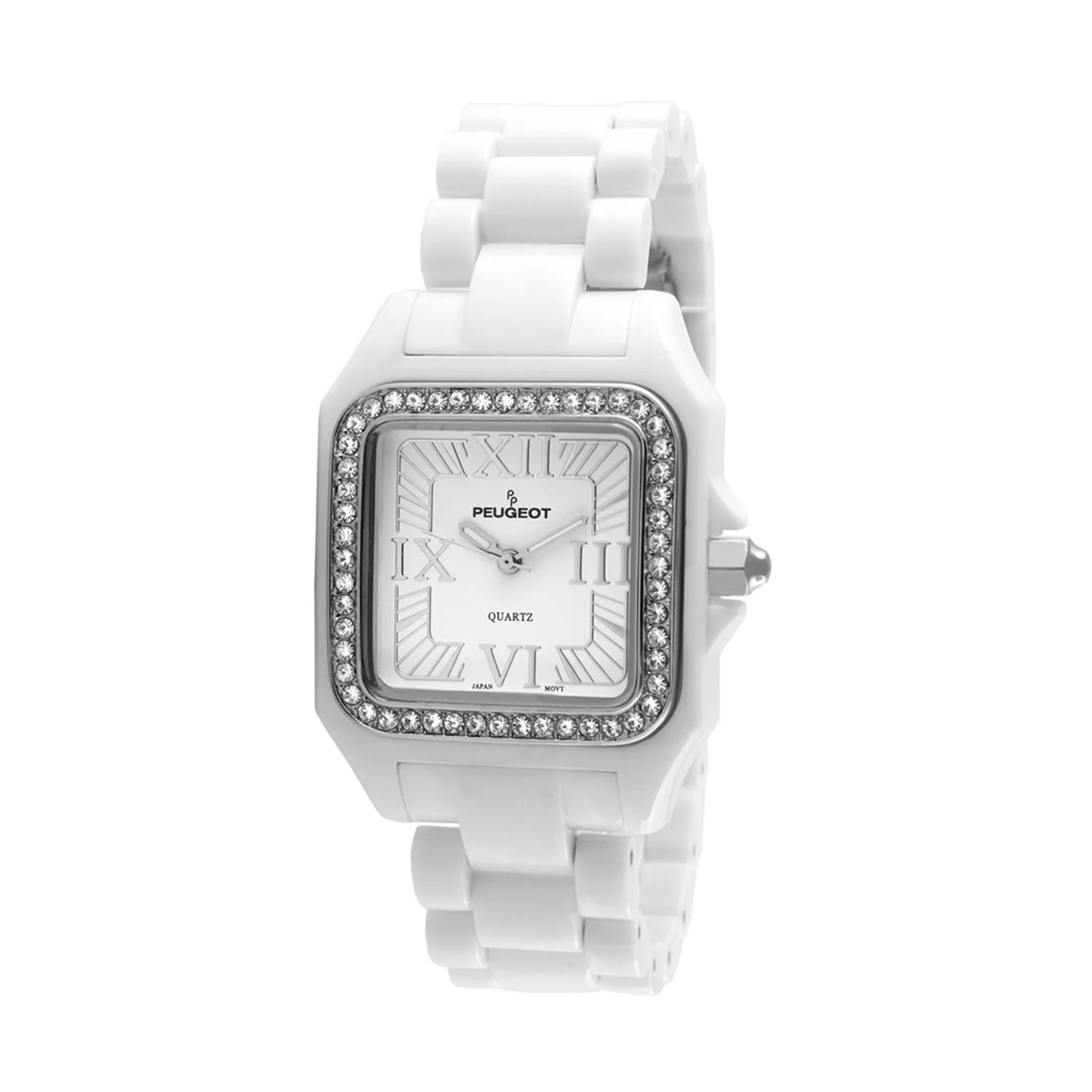 Женские керамические часы с кристаллами - PS4897WT Peugeot кружка подарикс гордый владелец peugeot 304