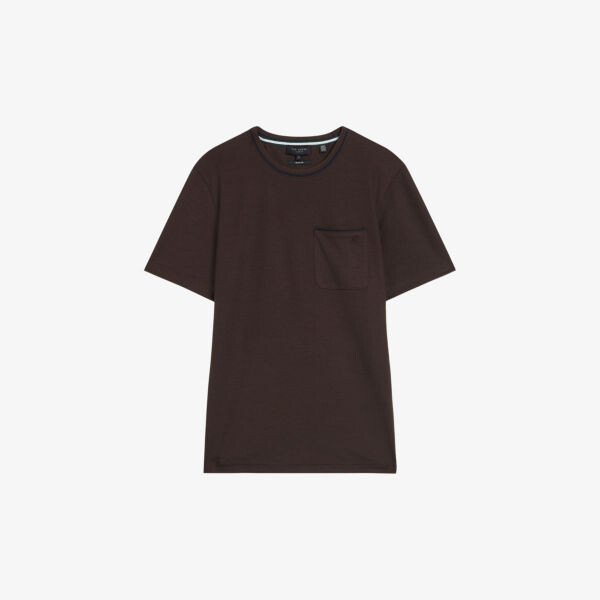 

Тканая футболка Grine с контрастной отделкой Ted Baker, цвет brn-choc