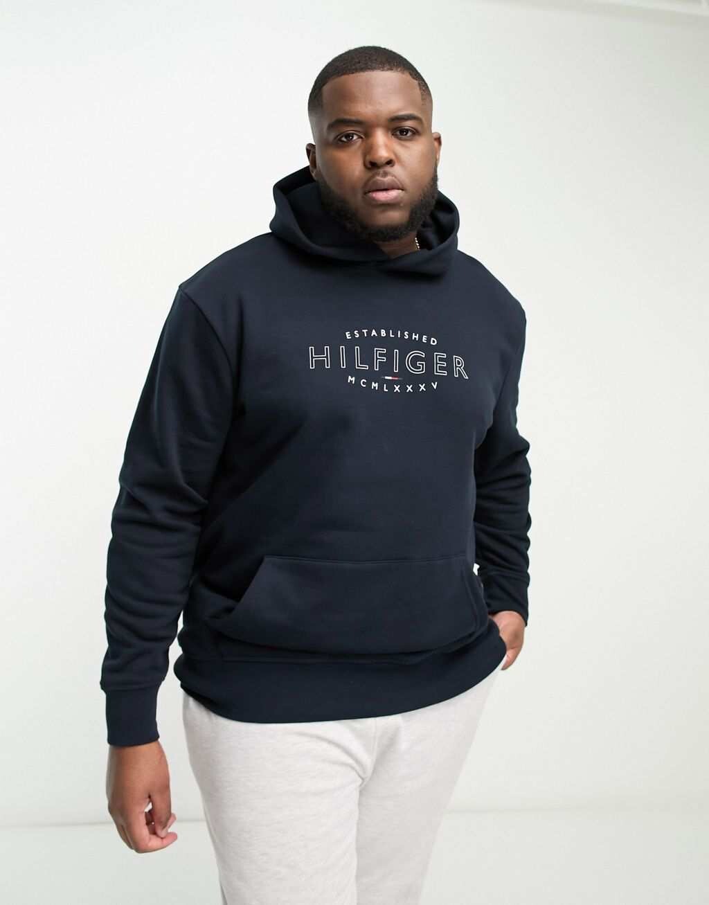

Темно-синяя толстовка с логотипом Tommy Hilfiger Big & Tall