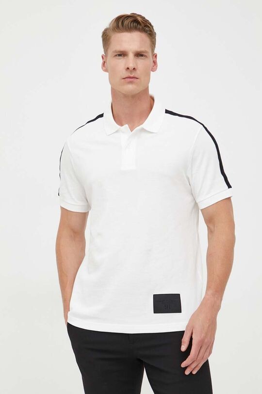 

Хлопковая рубашка-поло Armani Exchange, бежевый