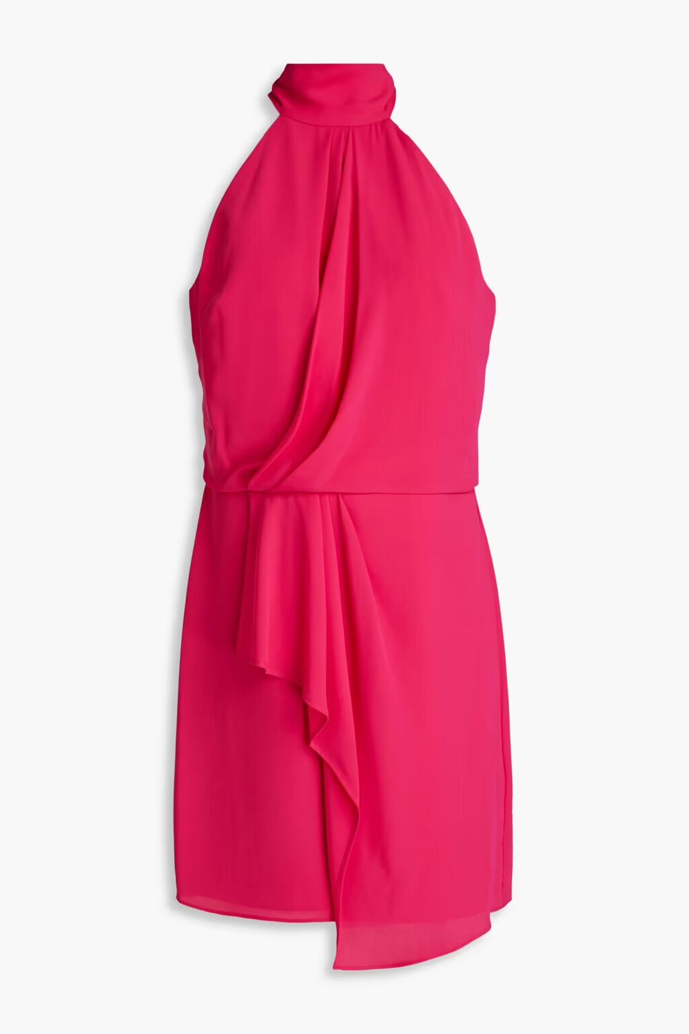

Платье мини из плиссированного крепа Harlow с драпировкой Halston Heritage, фуксия