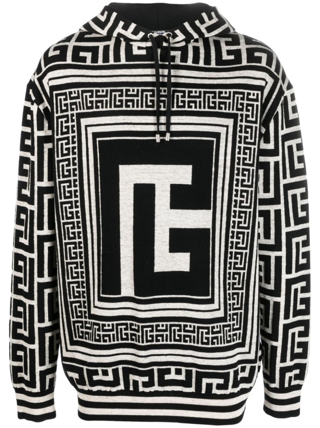 

Balmain жаккардовое худи с монограммой, нейтральный цвет
