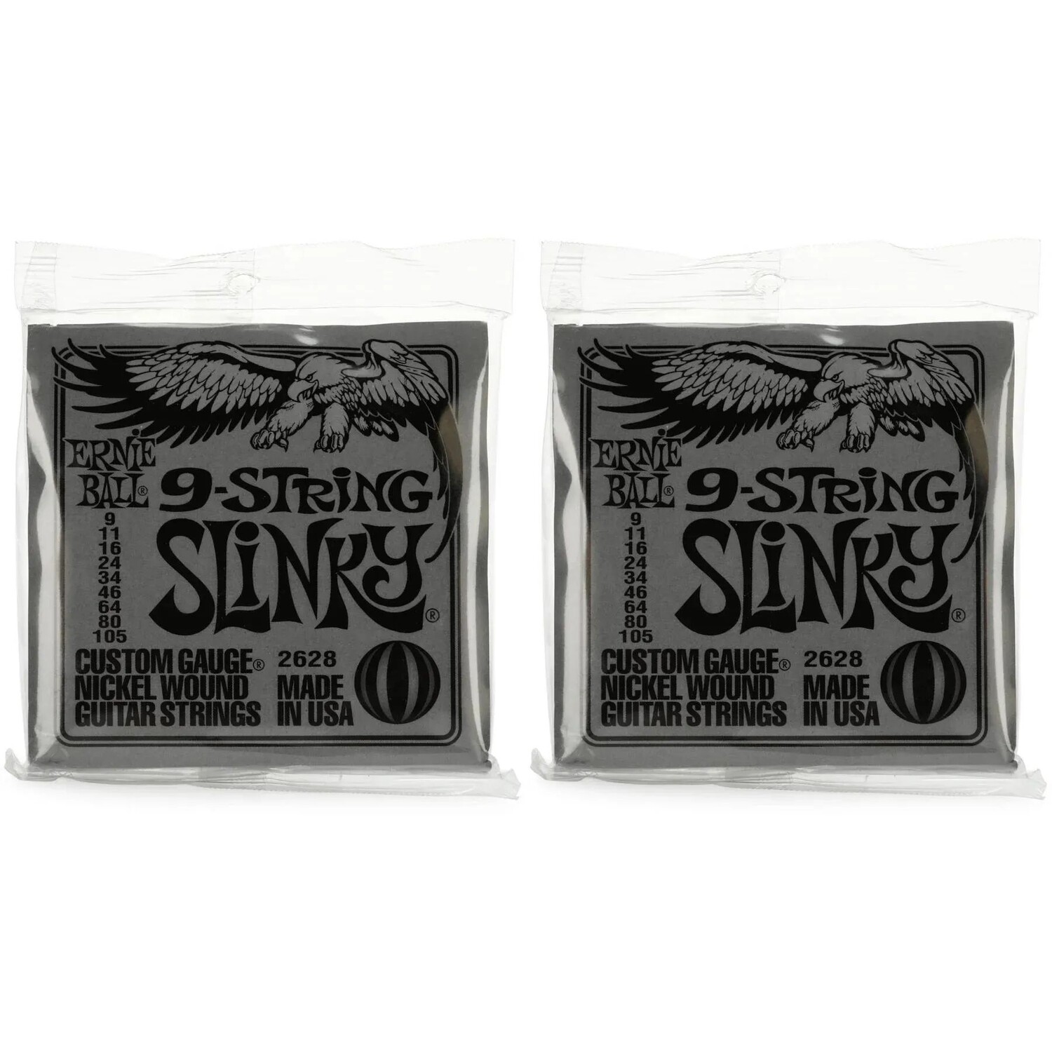 

Ernie Ball 2628 Обычные обтягивающие струны для электрогитары с никелевой обмоткой, 9 струн (2 шт.)