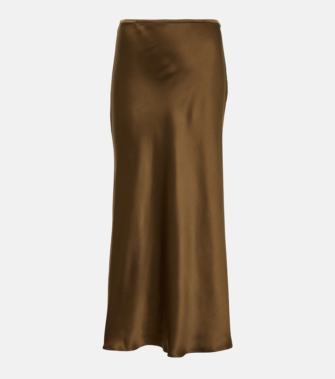 

Юбка миди из шелкового атласа Loro Piana, коричневый