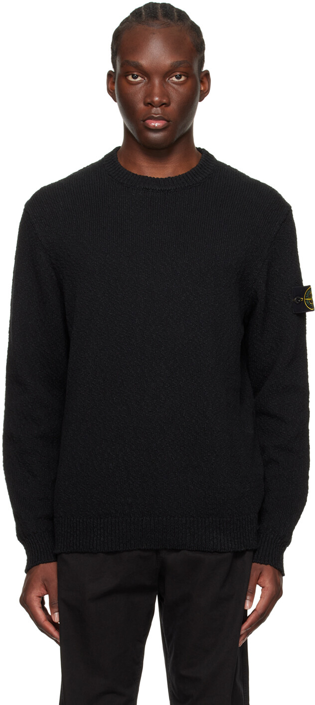 

Черный свитер с нашивками Stone Island, цвет Black