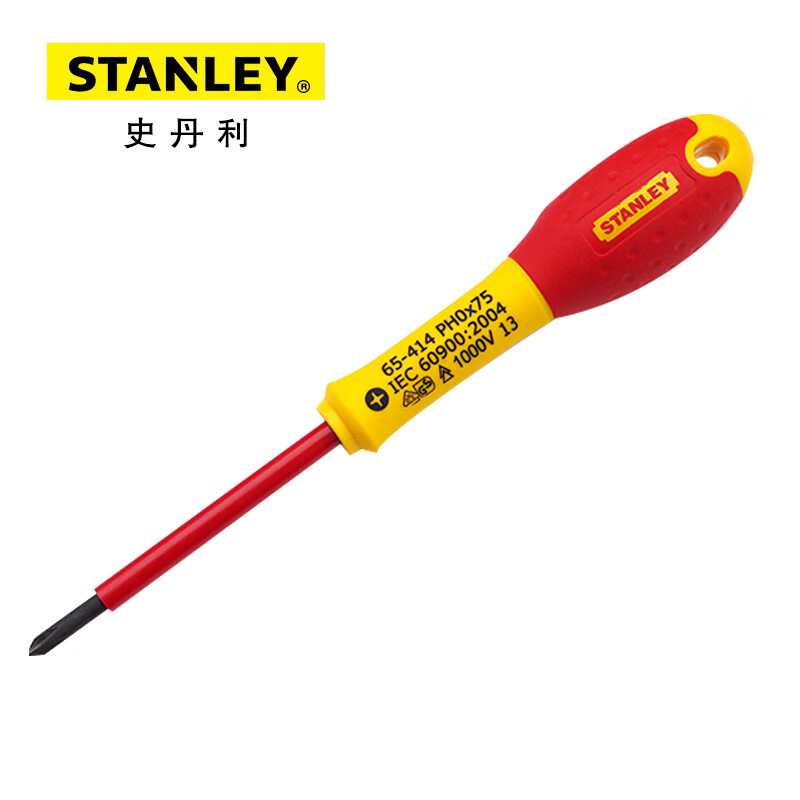 Отвертка Stanley с двухцветной ручкой и крестовой изоляцией PH0x75mm 65-414-14