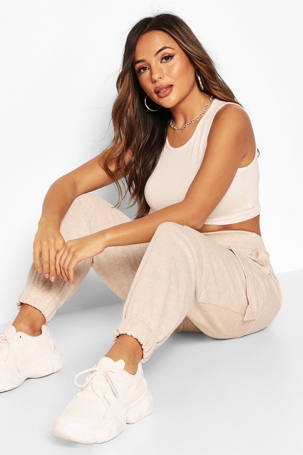 

Маленькие джоггеры с карманами Boohoo, серый