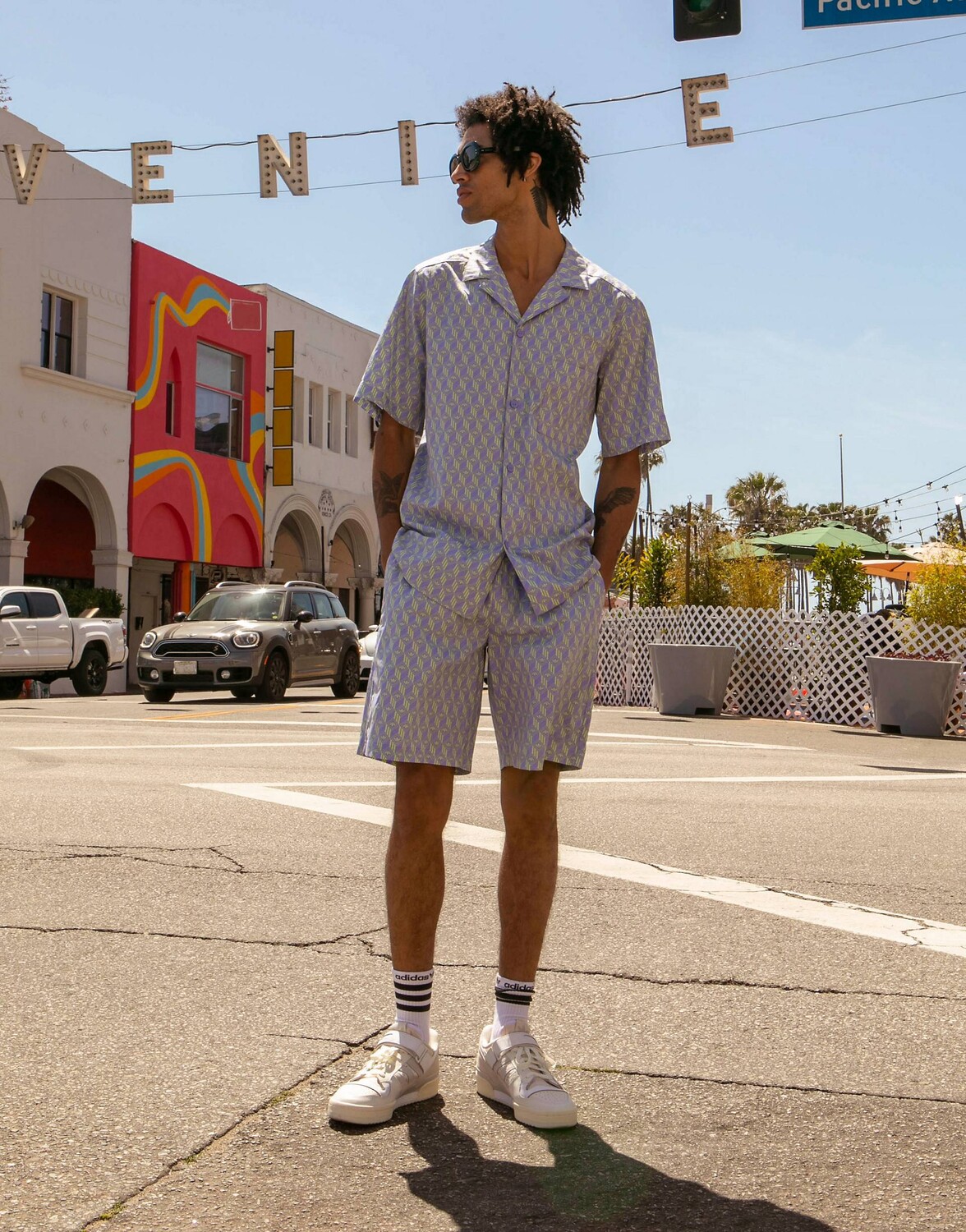 

Сиреневая рубашка с короткими рукавами и логотипом adidas Originals 'Summer Club'