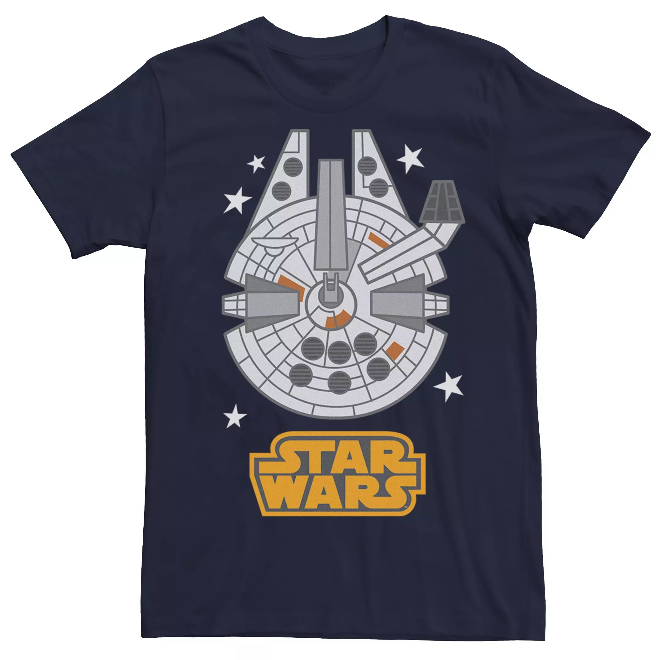 Мужская футболка «Сокол тысячелетия» в мультяшном стиле «Звездные войны» Star Wars мужская неоновая винтажная футболка звездные войны сокол тысячелетия star wars светло синий