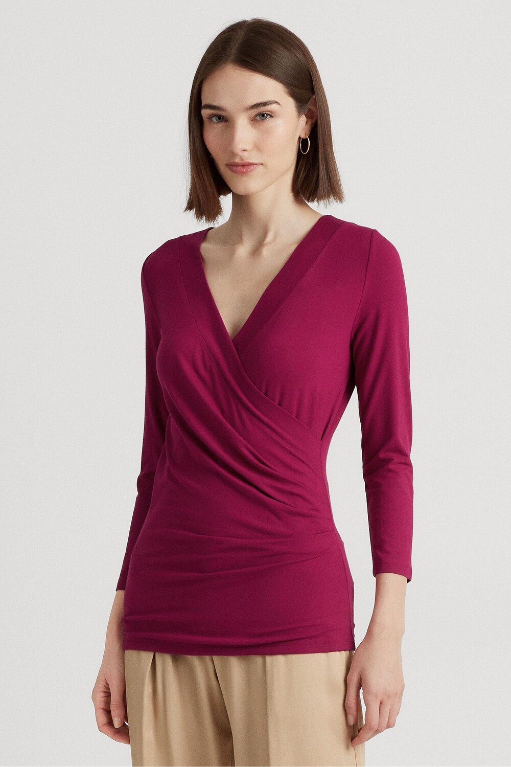 

Розовая блузка из джерси Alayja Surplice Lauren Ralph Lauren, розовый