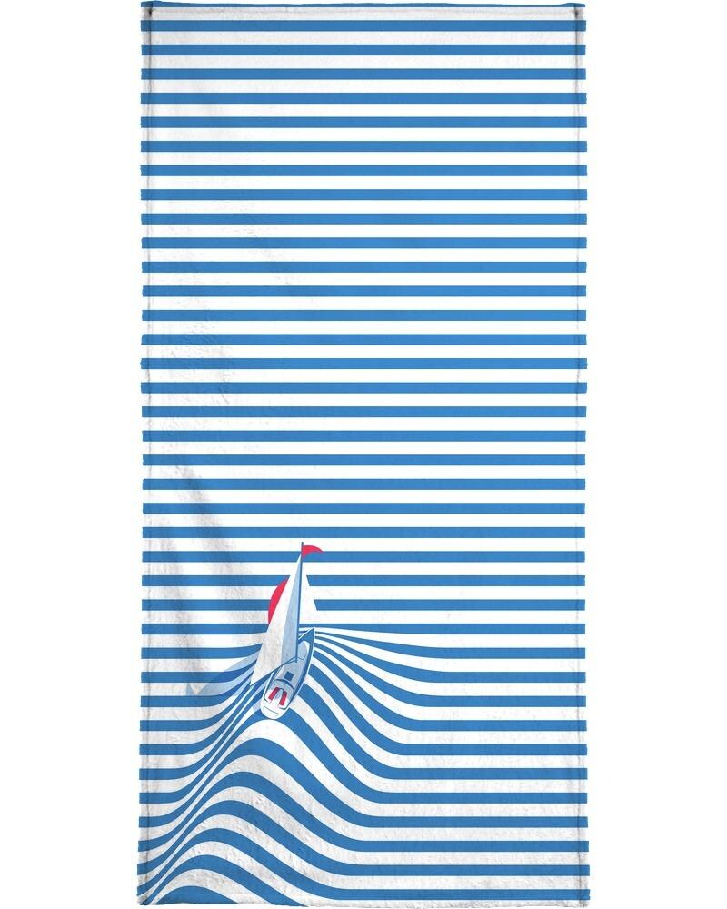 

Полотенце для ванной Juniqe Sail Away, цвет Blau & Weiß