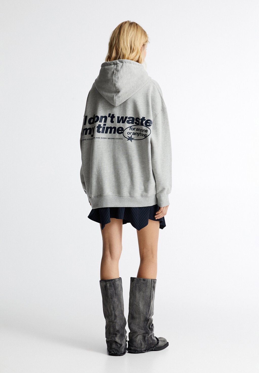 

Толстовка с капюшоном PULL&BEAR, светло-серый