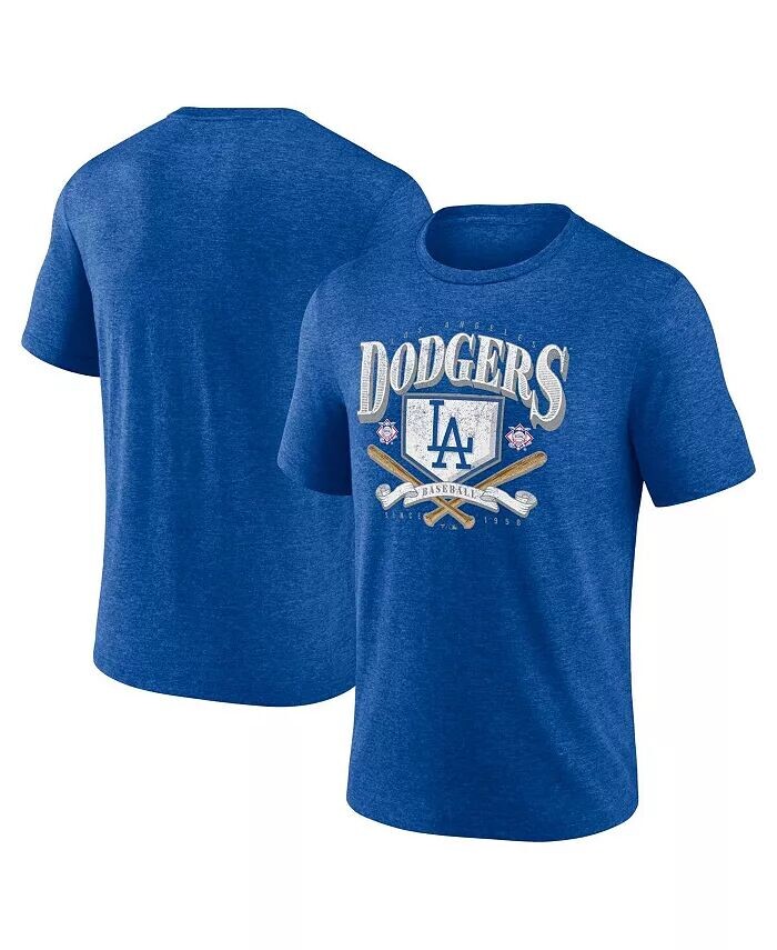 

Мужская футболка Heather Royal Los Angeles Dodgers Home Team Tri-Blend Fanatics, синий