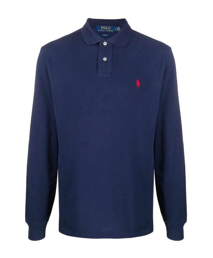

Хлопковая рубашка поло с логотипом М Polo Ralph Lauren, синий