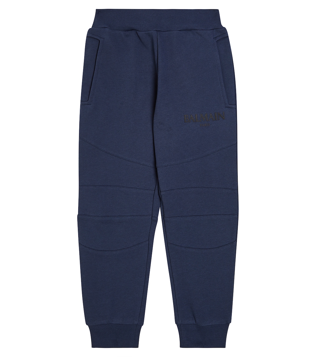 цена Спортивные брюки из хлопкового джерси с логотипом Balmain Kids, синий