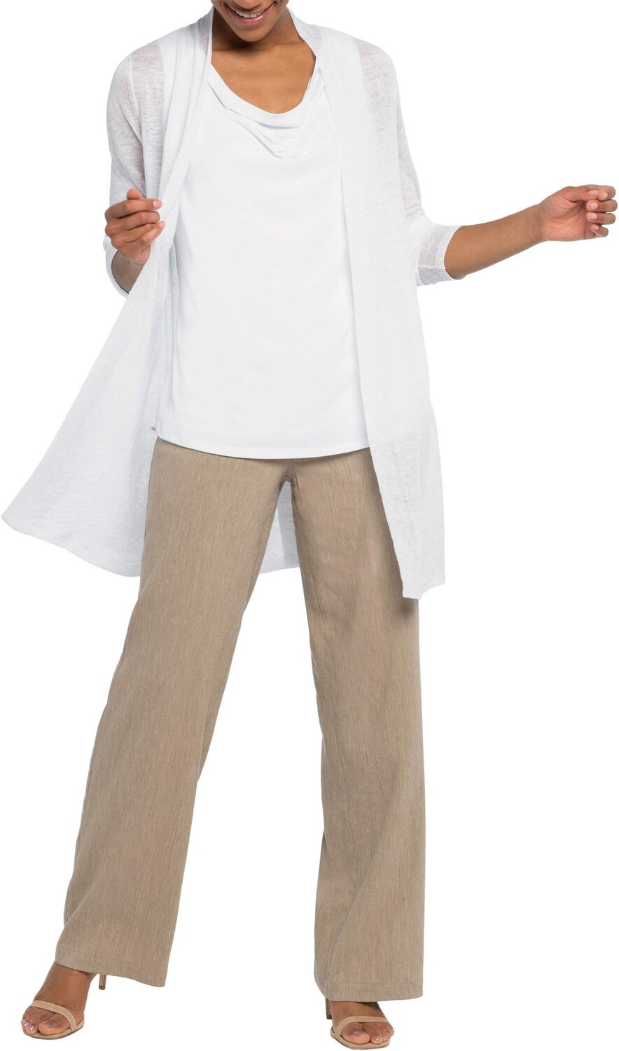 

Свитер Lightweight Long Back Of The Chair Cardigan NIC+ZOE, цвет Paper White