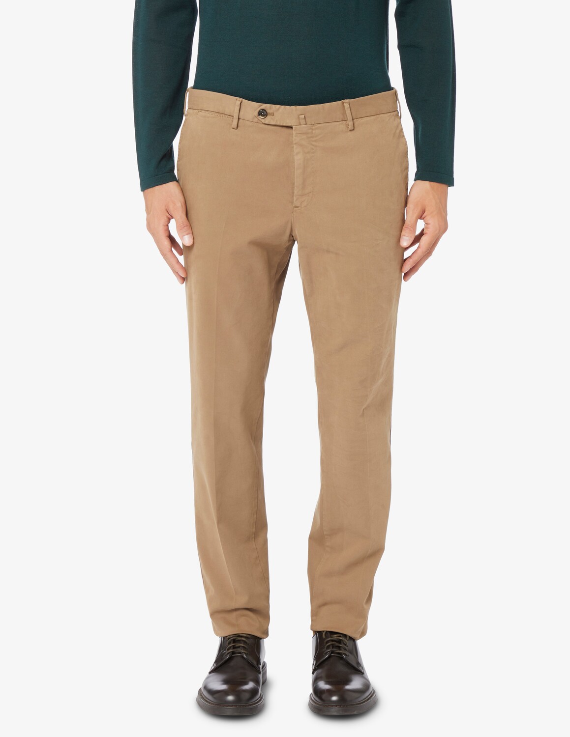 

Брюки узкого кроя из трикотины PT Pantaloni Torino, зеленый