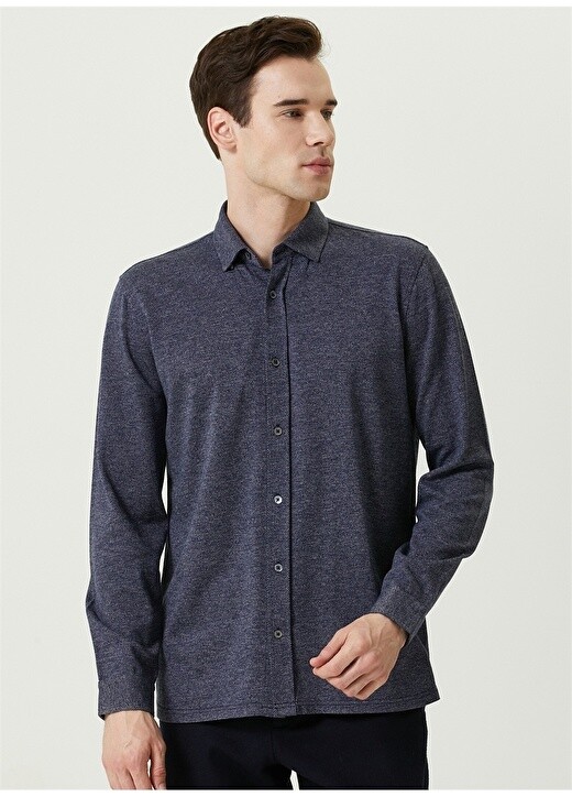 

Мужская рубашка Slim Fit с классическим воротником цвета индиго Network