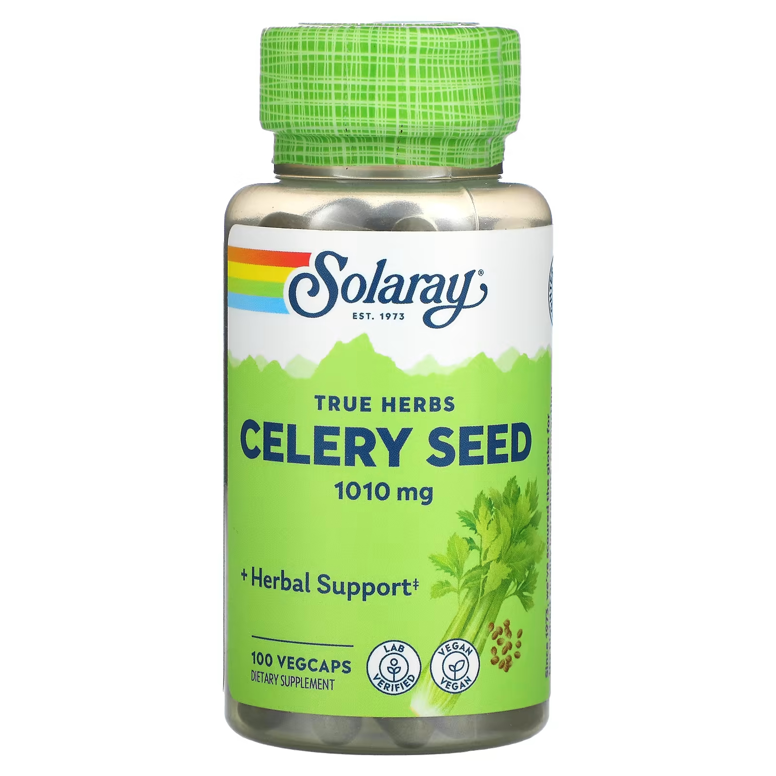 Пищевая добавка Solaray Семена сельдерея , 100 растительных капсул пищевая добавка solaray sharpmind sleep 30 растительных капсул