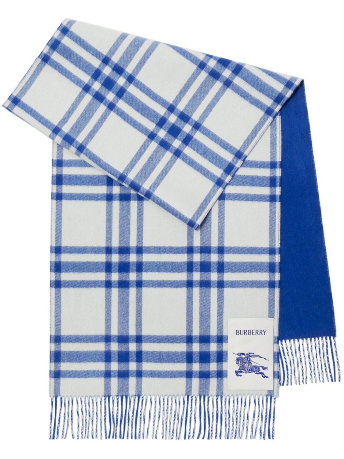 

Burberry кашемировый шарф в клетку с логотипом EKD, белый