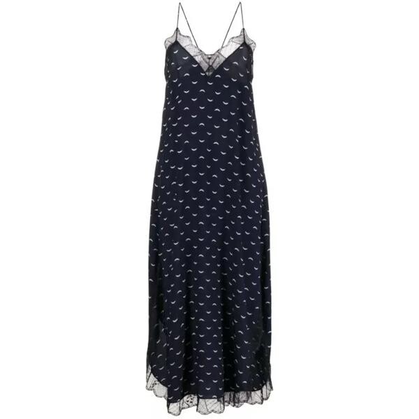 

Платье lace-trim silk midi dress Zadig & Voltaire, черный