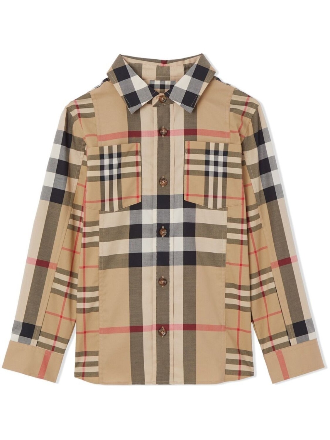 

Burberry Kids рубашка в клетку Nova Check с длинными рукавами, нейтральный цвет