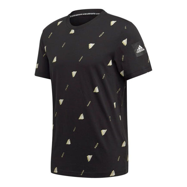 

Футболка mhe tee gfx 2 с полным принтом спортивная круглая горловина короткий рукав Adidas, черный