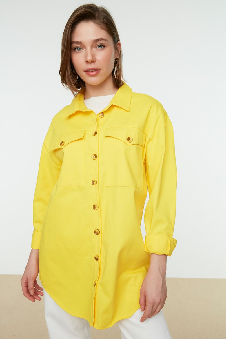 Куртка свободного кроя с карманами Trendyol, желтый куртка свободного кроя с карманами trendyol желтый