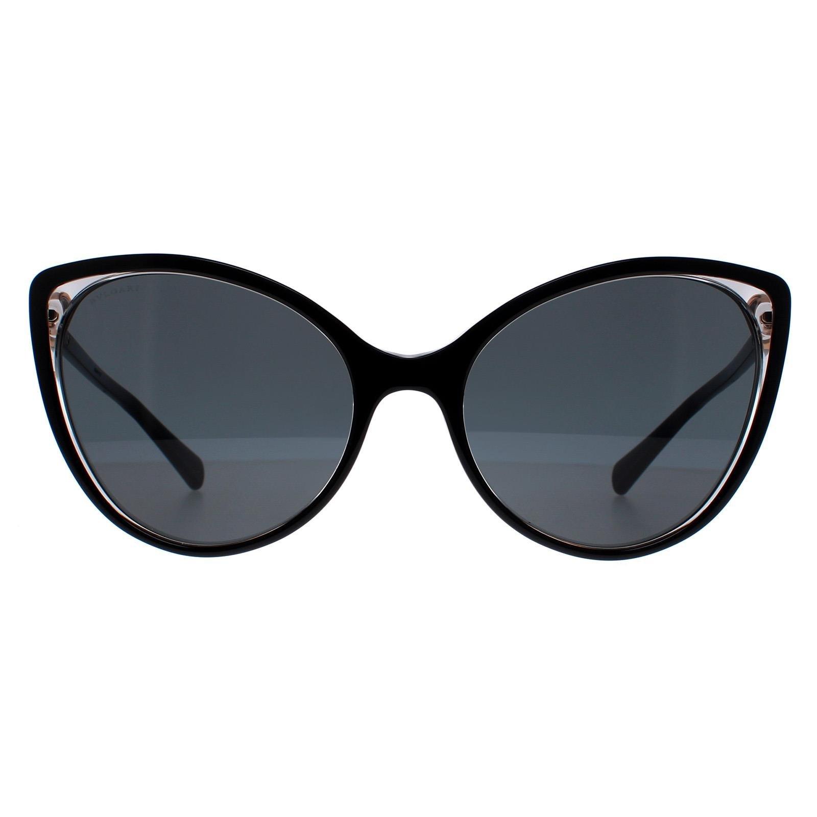 солнцезащитные очки boss кошачий глаз оправа пластик для мужчин оранжевый Кошачий глаз Черный Серый Прозрачный Темно-серый BV8246B Bvlgari, черный