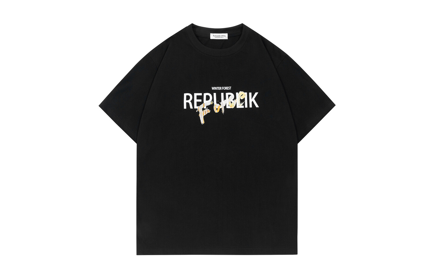 

FORCEREPUBLIK Футболка унисекс, Черный (бесплатные случайные брюки)