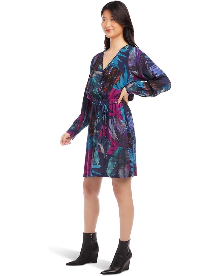 

Платье Karen Kane Long Sleeve Faux Wrap Dress, цвет Print