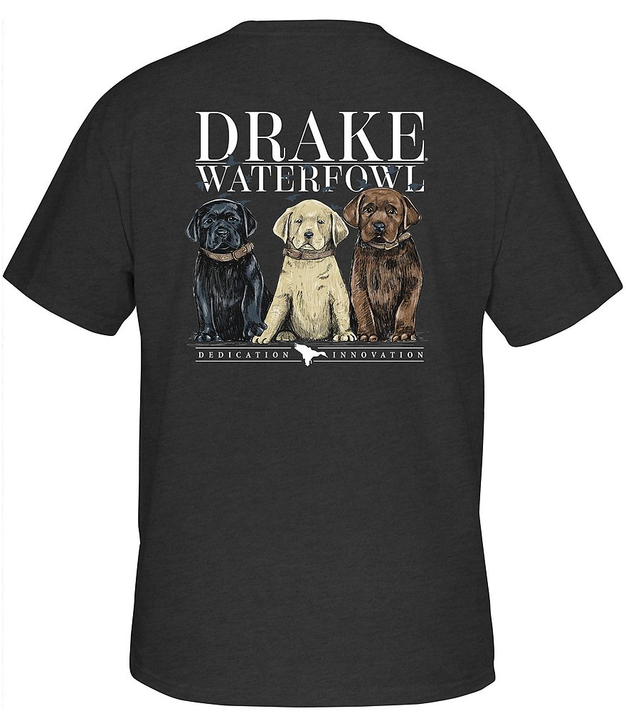Футболка с короткими рукавами и рисунком Drake Clothing Co. Lab Puppies, серый