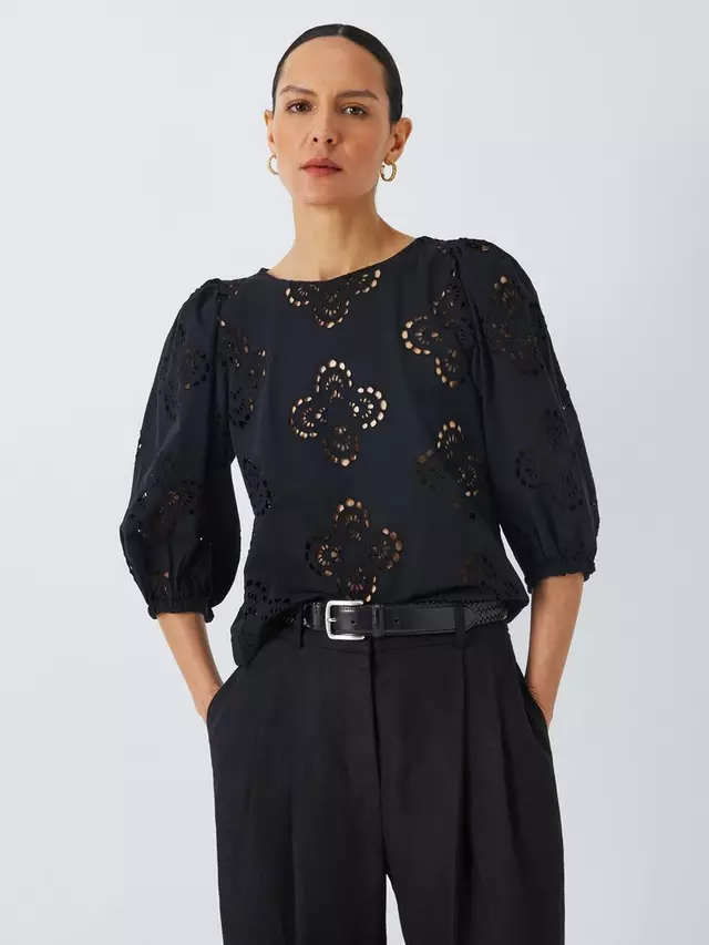 

Блуза John Lewis Cutwork, черный