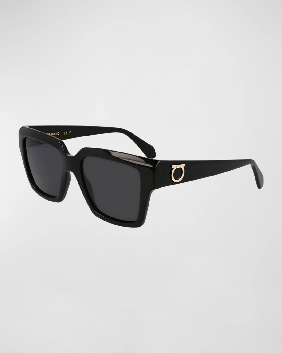 

Солнцезащитные очки Gancini из ацетата квадратной формы Ferragamo, цвет Black