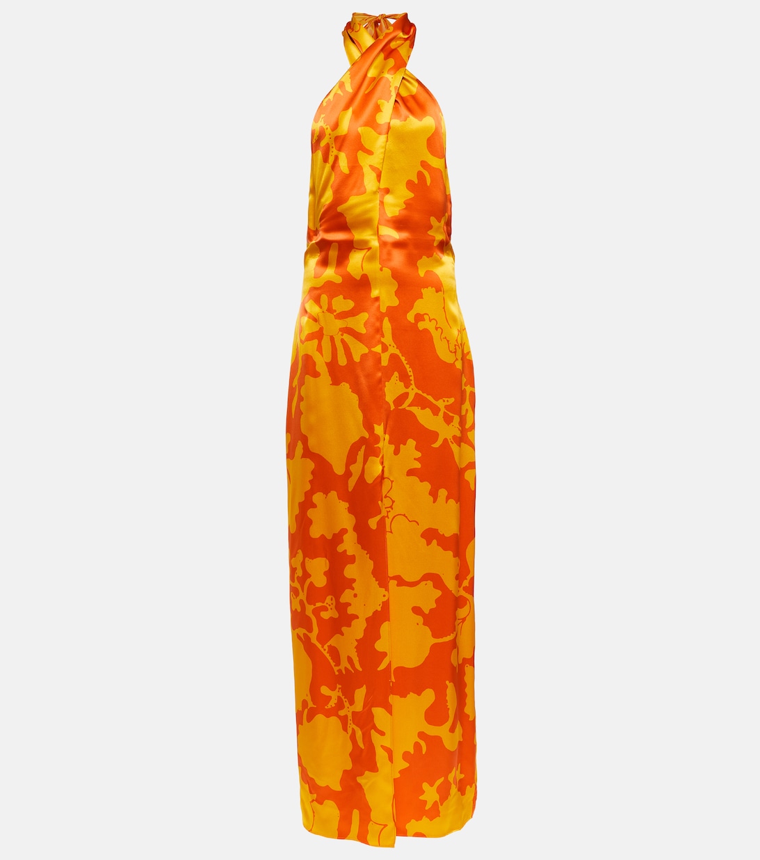 Платье макси из шелка с принтом SIR, разноцветный